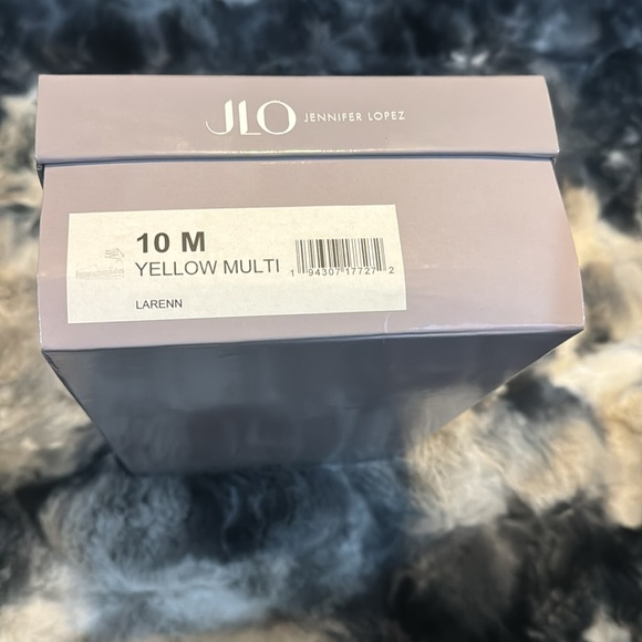 NWT Jennifer Lopez Size 10 Yellow Multi Snake Print Tie Around The Leg Slip On - Picture 9 of 9